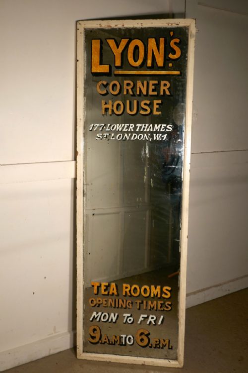 Tall Victorian Advertising Mirror, Lyons Tea Rooms