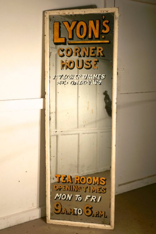 fig 3. Tall Victorian Advertising Mirror, Lyons Tea Rooms