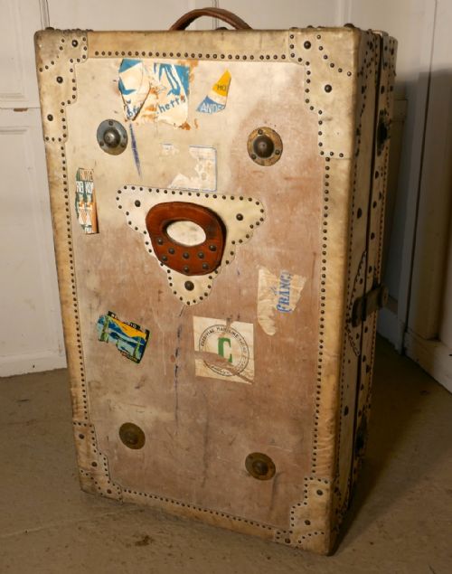 fig 1. Fitted Steamer Trunk or Cabin Wardrobe, Portmanteau in Vellum