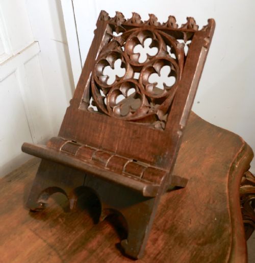 French Gothic Oak Book Rest or Reading Stand, Lutrin