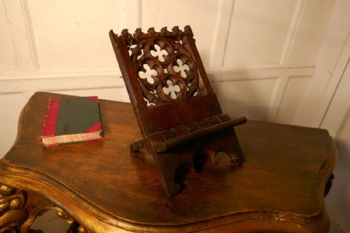 fig 3. French Gothic Oak Book Rest or Reading Stand, Lutrin