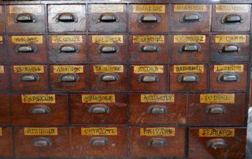 fig 3. 19th Century Chemist Drawers 37 Drawer Pharmacists Cabinet