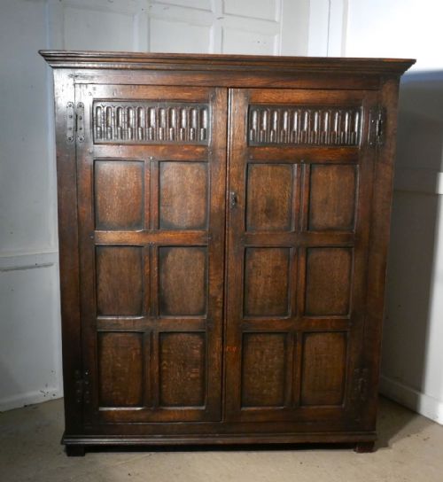 fig 2. 18th Century Carved Oak Housekeepers Cupboard or Wardrobe