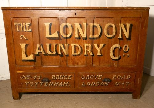 Very Large Victorian Mule Chest Laundry Advertising Piece Shop Display