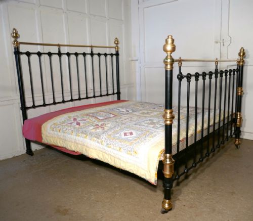 fig 4. Extra Large Victorian Brass and Iron King Size Double Bed