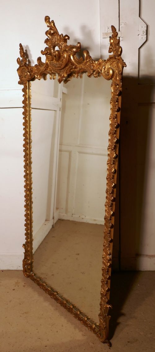 fig 3. A Large French Shabby Gilt Console Mirror