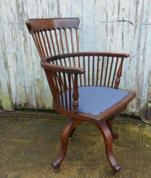 A Victorian Mahogany Desk Chair,