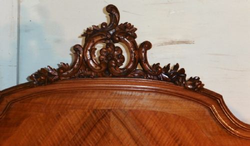 fig 1. Louis XV Style French Golden Walnut King Size Bed