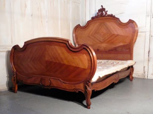 fig 2. Louis XV Style French Golden Walnut King Size Bed