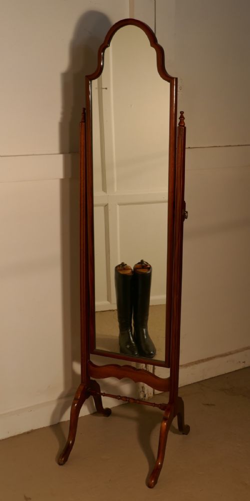 Stylish Edwardian Mahogany Cheval Mirror