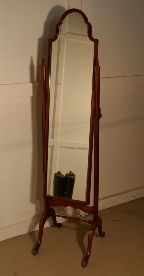 fig 2. Stylish Edwardian Mahogany Cheval Mirror