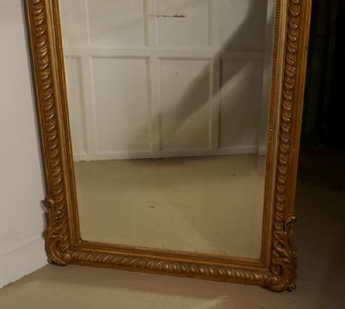 fig 1. A Superb Large French Shabby Gilt Console Mirror