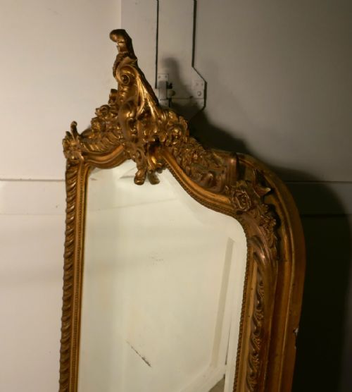 fig 3. A Superb Large French Shabby Gilt Console Mirror
