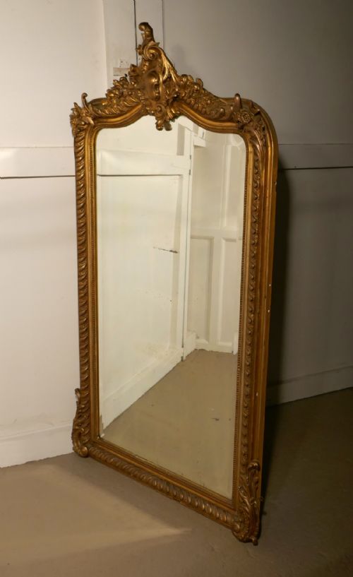 fig 4. A Superb Large French Shabby Gilt Console Mirror