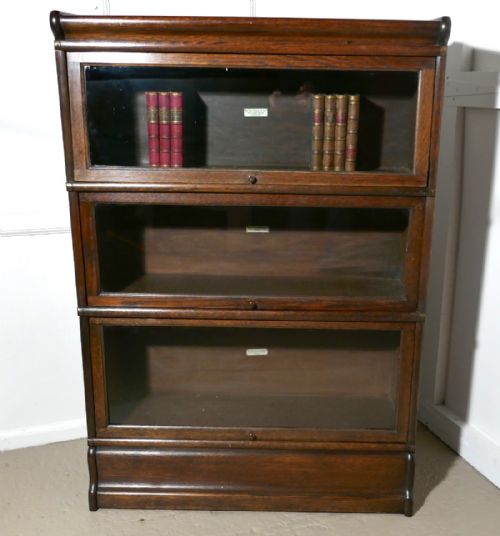 A 3 Stack Oak Globe Wernicke Barristers Bookcase 0r Filing Cabinet