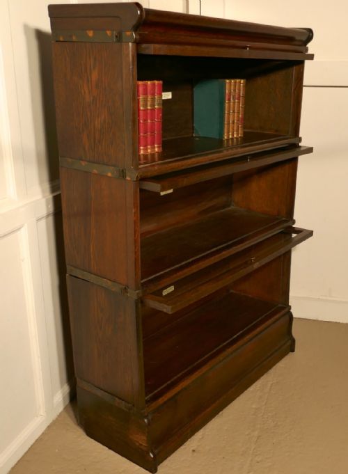 fig 2. A 3 Stack Oak Globe Wernicke Barristers Bookcase 0r Filing Cabinet