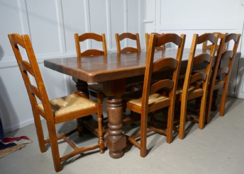 Large French Golden Oak Table