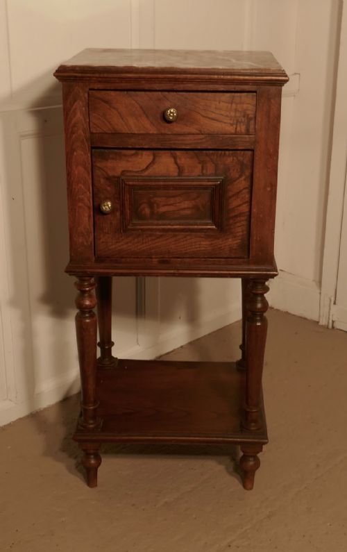 French Elm Night Table or Bedside Cupboard