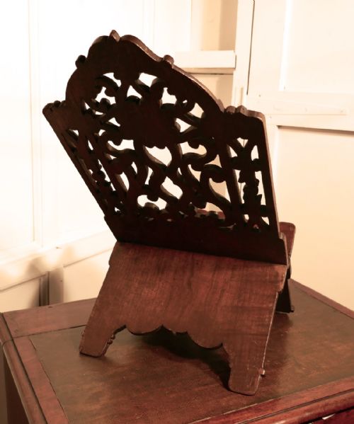 fig 1. Very Large French Arts and Crafts Book Rest, Ecclesiastical Reading Stand, Lutrin