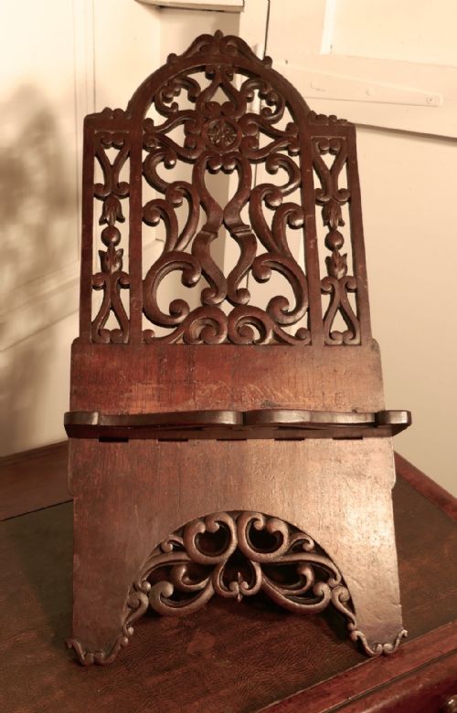 fig 3. Very Large French Arts and Crafts Book Rest, Ecclesiastical Reading Stand, Lutrin