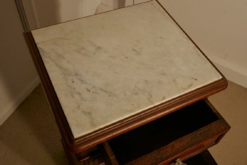 fig 2. French Mahogany and Marble Bedside Cupboard