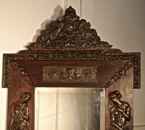 fig 2. A Large Napoleon III French Bronze and Fruitwood Mirror