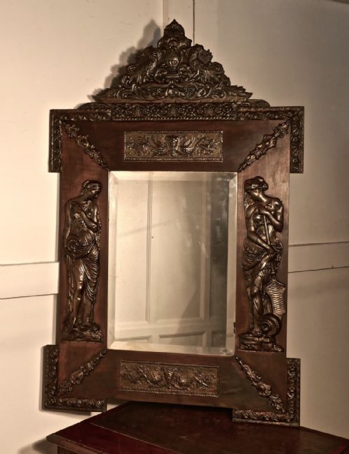 fig 3. A Large Napoleon III French Bronze and Fruitwood Mirror