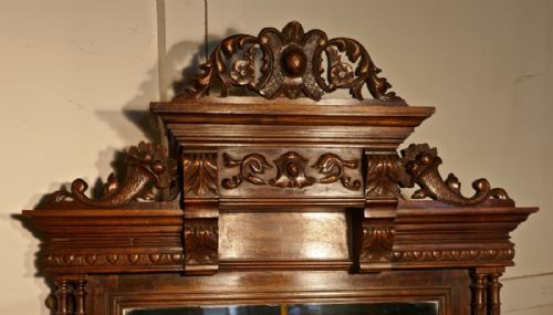 fig 1. French Carved Walnut Wall Mirror