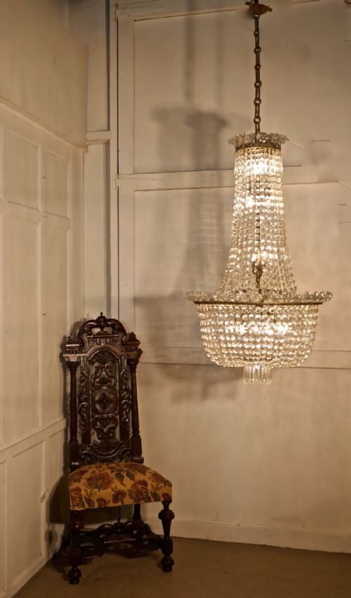 Ginormous French Empire Style Tent and Bag Crystal Chandelier