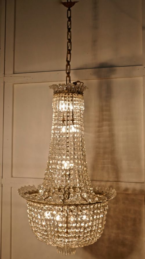 fig 1. Ginormous French Empire Style Tent and Bag Crystal Chandelier