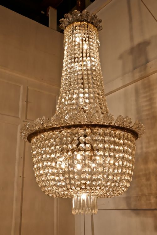 fig 2. Ginormous French Empire Style Tent and Bag Crystal Chandelier