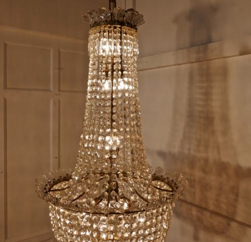 fig 3. Ginormous French Empire Style Tent and Bag Crystal Chandelier