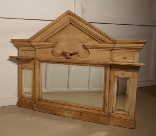 fig 2. Large Georgian Pine Over Mantle Mirror