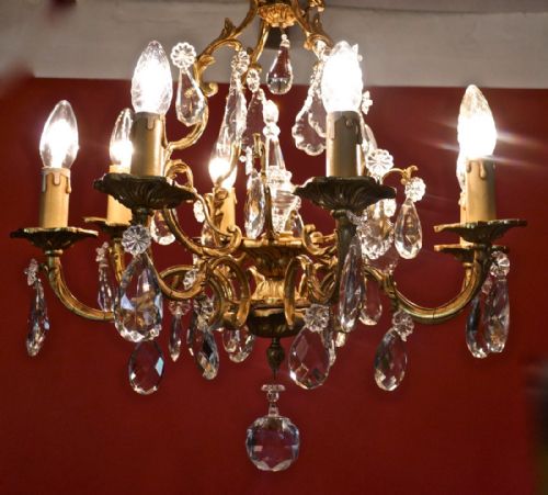 A Stunning Large 8 Branch Chandelier by Lucien Gau Paris
