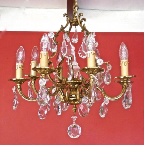 fig 1. A Stunning Large 8 Branch Chandelier by Lucien Gau Paris