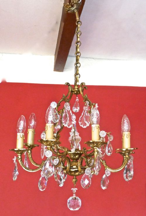 fig 2. A Stunning Large 8 Branch Chandelier by Lucien Gau Paris