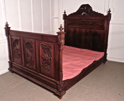 fig 1. Breton Carved Oak Marriage Double Bed