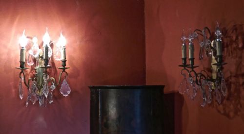 A Pair of  Three Branch Wall Light Chandeliers