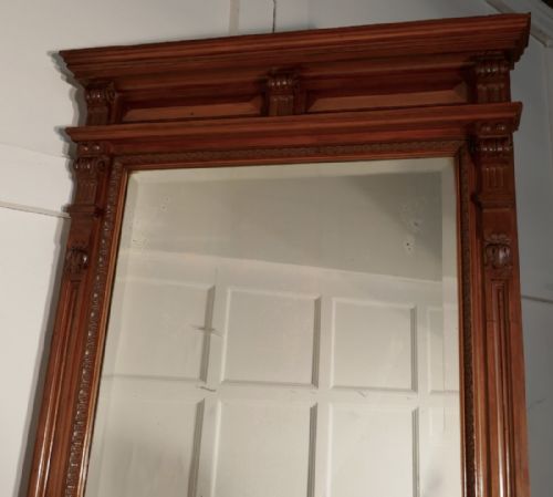 fig 3. A Very Tall French Carved Walnut Wall Mirror, Pier Mirror