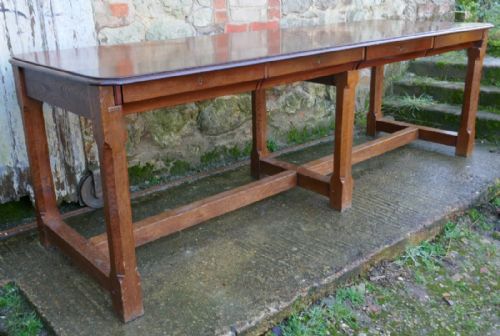 fig 2. A 19th Century Arts and Crafts Oak and Mahogany Library Table, Boardroom Table