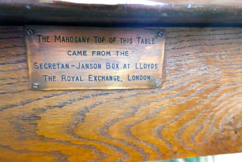 fig 4. A 19th Century Arts and Crafts Oak and Mahogany Library Table, Boardroom Table