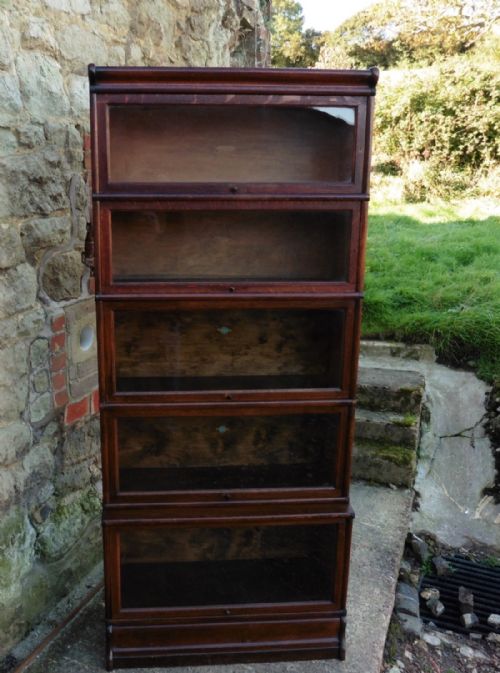 fig 3. A 5 Stack Waterfall Oak Globe Wernicke Barristers Bookcase 0r Filing Cabinet