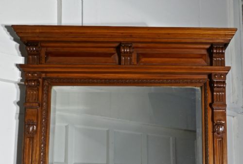 fig 1. A Tall French Carved Walnut Wall Mirror, Pier Mirror