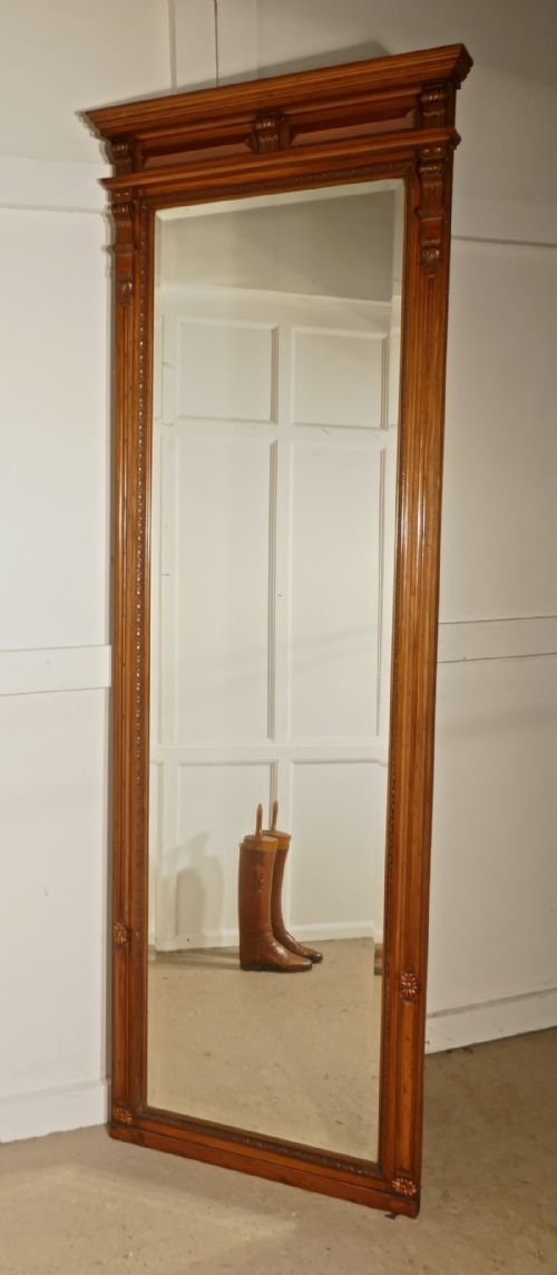 fig 3. A Tall French Carved Walnut Wall Mirror, Pier Mirror