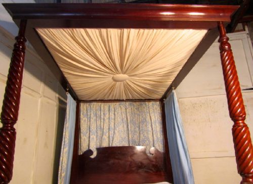 fig 1. Large Mahogany 5ft Four Poster Bed