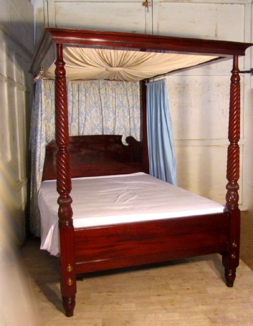 fig 2. Large Mahogany 5ft Four Poster Bed