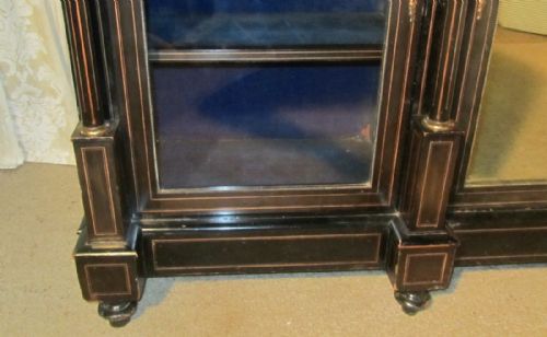 fig 2. Black Lacquer Break Front Glazed Bookcase Credenza