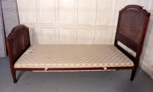 fig 1. A Superb Pair of Art Deco Mahogany, Bergère Twin Beds, by Maples