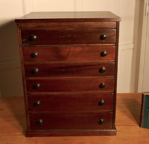 Small Mahogany Filing Cabinet, Collectors Cabinet