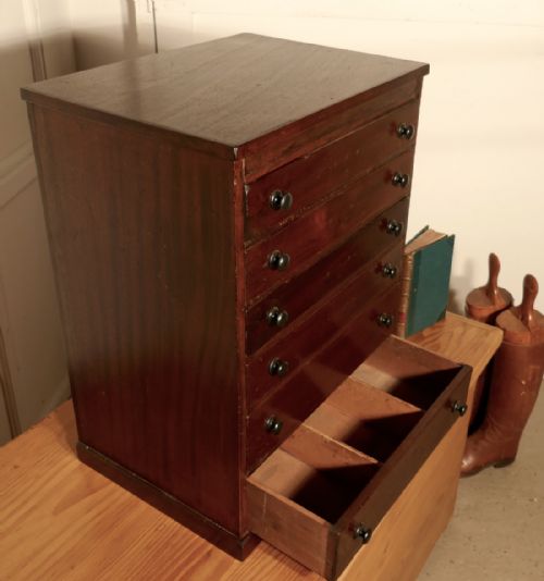 fig 1. Small Mahogany Filing Cabinet, Collectors Cabinet